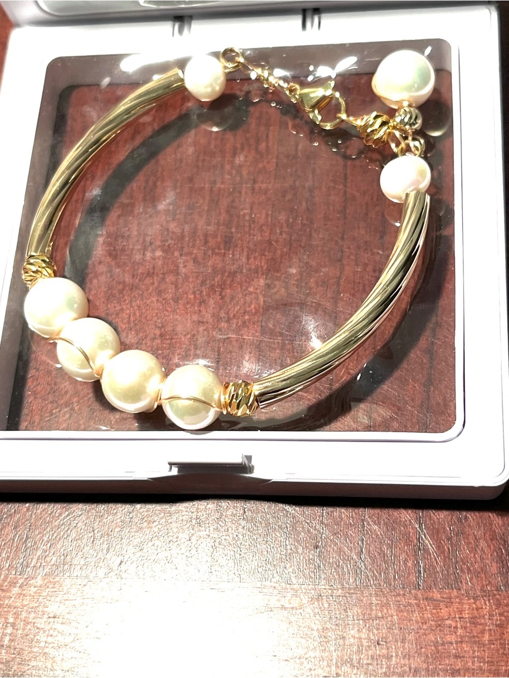 Gold Pearl Accent Bracelet - Women's Jewelry